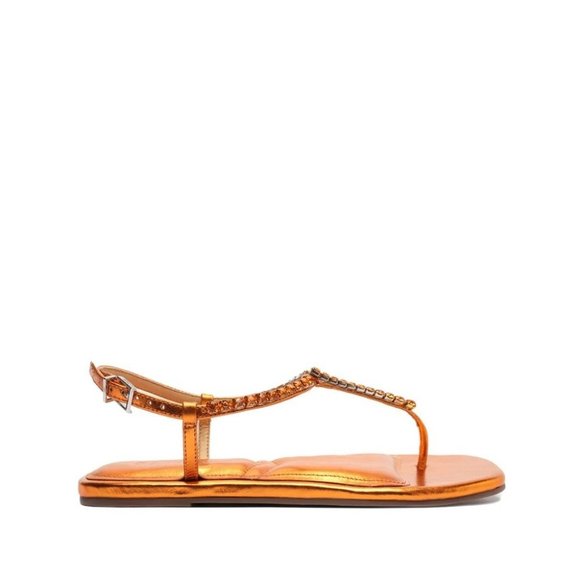 SCHUTZ Orange Embellished Sandals - Picture 2 of 12